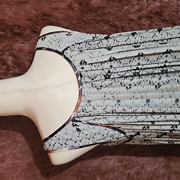 Ark & Co. Snake Print Pleated Floral Trim Sleeveless Dress - Picture 7 of 8